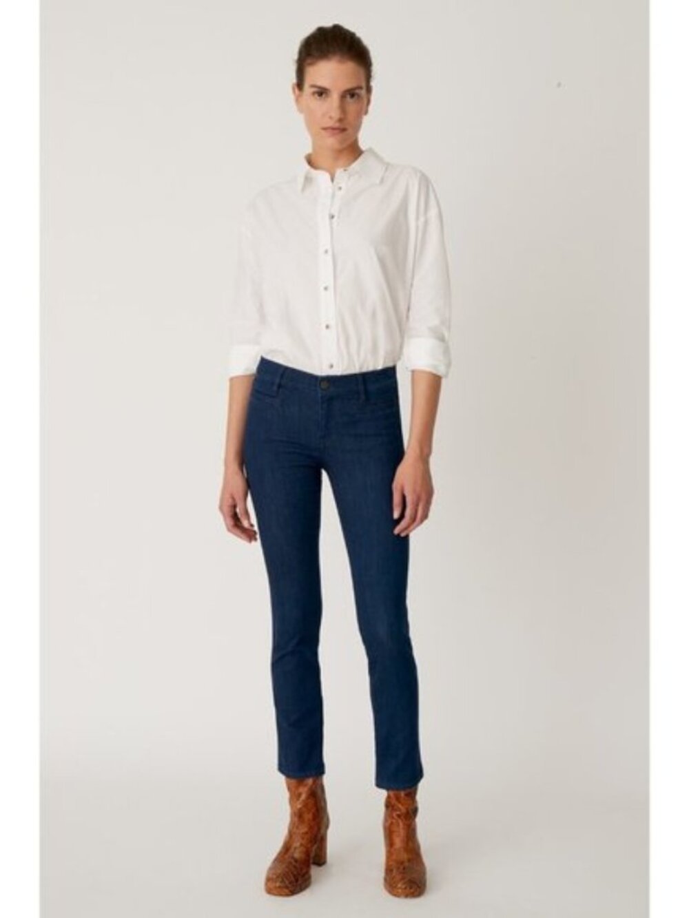 NWT Mih Jeans Paris Mid Rise Cropped Slim Rinse 28